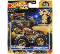 Hot Wheels Monster Trucks Trophée Champions à l'échelle 1/64 Or Chrome Collection 50e anniversaire Bigfoot Vous choisissez Bone Shaker 5 Alarme Gunkster Mega Wrex Tiger Shark (Tiger Shark)