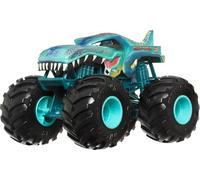 Hot Wheels Monster Trucks Véhicule Tiger Shark surdimensionné à l’échelle 1/24 avec Roues géantes et Superbes décorations, JDR03