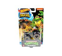 Hot Wheels Monter Truck Pour Tortues Ninja Michelangelo - Vehicule Miniature Monster Jam TMNT Verte Et Orange -