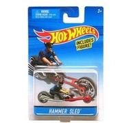Hot wheels moto noir hammer sled avec figurine - mattel - motorcycle - vehicule miniature Noir G