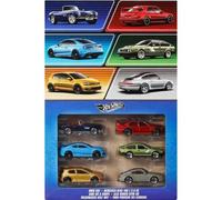 Hot Wheels Lot de 6 voitures moulées sous pression 1:64, décoration surélevée (styles variables)