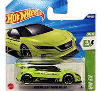 Hot Wheels Nissan Leaf Nismo RC_02 - JBC27 - TH - Treasure Hunt - HW EV 10/10 - Voiture de course électrique verte à l'échelle 1:64 - Modèle Nissan sous licence officielle - Mattel 2025 (168/250) - 1