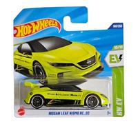 Hot Wheels Nissan Leaf Nismo RC_02, série EV, modèle de voiture moulée sous pression, échelle 1/64, jaune avec étui de protection