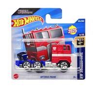 Hot Wheels Optimus Truck (rouge et bleu - Transformers) 6/10 HW Temps d'écran - 2025-104/250 (carte courte)
