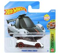 Hot Wheels - Pagani Zonda Cinque - Exoticars 4/10 - JJH34 - Carte courte - Hypercar - Tuned Style - Blanc - Mattel 2026 - 1:64
