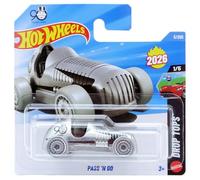Hot Wheels - Pass 'N Go Monopoly - Drop Tops 1/5 - JJH30 - Carte courte - Véhicule de course rétro argenté à l'échelle 1:64 - Mattel 2026 - Modèle sous licence