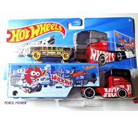 Hot Wheels - Pencil Pusher - Super Rigs 2024 - Truck avec Voiture - 2er Jeu -