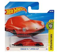 Hot Wheels Porsche 911 Carrera Clip JBB12 Experimotors 6/10 Carte courte Rouge Porte-clés licence Porsche Mattel 2025 1:64