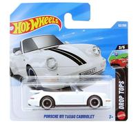 Hot Wheels - Porsche 911 Turbo Cabriolet - JJJ22 - Blanc avec bandes de course noires - Drop Tops 3/5 - Mattel 2026-1:64 - Modèle sous licence