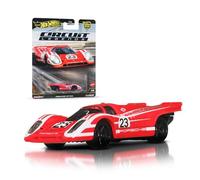 Hot Wheels Porsche 917K Voiture Premium Car Culture à collectionner, modèle en métal à l’échelle 1/64, véhicule Circuit Legends avec pneus Real Riders, JBK63