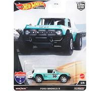Hot Wheels Premium Bronco R #20 Turquoise avec dessus blanc Scène américaine Car Culture Series Diecast Model Car HCK05