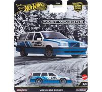 Hot Wheels Premium Car Culture Voiture-Jouet de Collection, échelle 1:64 moulée sous Pression Volvo 850 Estate, véhicule Fast Wagons avec pneus Real Riders