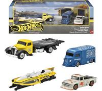 Hot Wheels Premium Collector Set de 4 véhicules moulés sous pression Speed Waze Hydroplane classique Citroën H Van Toyota Stout Drift Truck
