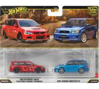 HOT WHEELS PREMIUM CULTURE CAR 2-pack 2005 Mitsubishi Lancer / 2004 Subaru Hot W