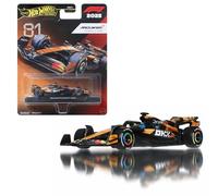 Hot Wheels - Voiture de course Formule 1 McLaren 1/64 métal moulé, pneus Real Riders, JKD81