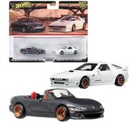 Hot Wheels Premium Lot de 2 Mazda Mazdaspeed Miata/Mazda RX7 FC Pandem HRR75 [Mini voiture] [3 ans et plus]