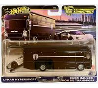 Hot Wheels Premium Lykan Hypersport & Euro Hauler Car Culture JBM39 FLF56 Team Transport #85 Noir Modèle sous licence officielle Mattel 2025-1:64 Fleet Street