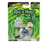 Hot Wheels Véhicule moulé sous pression Rick & Morty Rick's Ship – roues Real Riders, présentoir