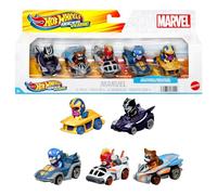 Hot Wheels RacerVerse, Coffret de 5 voitures en métal Marvel optimisées pour les circuits Hot Wheels , pilotées par de célèbres personnages Marvel, cadeau pour enfants et collectionneurs, HPN40