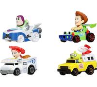 Hot Wheels RacerVerse, Lot de 4 Voitures Miniatures à l'échelle 1/64 optimisées pour Conduire sur des Pistes avec des Personnages de la Culture Pop en Tant Que Pilotes