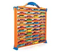 Hot Wheels Rack N' Track Cars & Toys Organizer Storage with 44 Compartments - Improved - Toy Display Case, Multi-Coloured, Cars are Not Included.