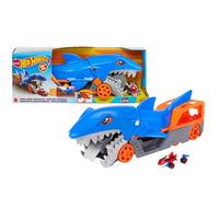 Hot Wheels Camion transporteur Requin GVG36 – Contient jusqu’à 5 petites voitures, 1 véhicule inclus
