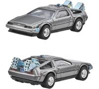 Hot Wheels Retour à l'avenir modèle DieCast Auto DELOREAN DMC BACK TO THE FUTURE - échelle 1/64 longueur 7 cm Pop Culture JBL65