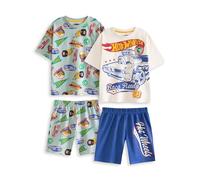 Hot Wheels Retro Badges Ensemble Pyjama Multicolore à Manches Courtes et Jambes Courtes | Vêtements de Nuit pour garçons | Pack de 2 Ensembles Pyjama avec Voitures et Logos | Produits dérivés