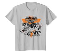 Hot Wheels - Rodger Dodger Racing T-Shirt, Enfant, Argent, 4 Ans