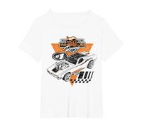 Hot Wheels - Rodger Dodger Racing T-Shirt, Femme Grandes Tailles, Blanc, 1X