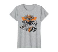 Hot Wheels - Rodger Dodger Racing T-Shirt, Femme, Gris Chiné, 3XL