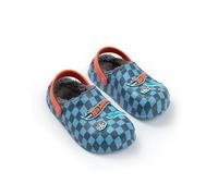Hot Wheels Sabots Bleus à Damier pour garçon | Doublure en Peluche Douce pour l'intérieur et l'extérieur | Faciles à Enfiler | Chaussures élégantes pour Le Jeu et L'Aventure