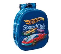 Hot WHEELS - Sac à dos d'école avec design 3D, idéal pour enfants de différents âges, confortable et polyvalent, qualité et résistance, 27 x 10 x 33 cm