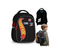 Hot Wheels Sac à dos scolaire rigide pour garçon, avec bandes réfléchissantes, à trois compartiments, 23L