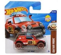 Hot wheels safari 2025 : lil roar rallye - mini tout terrain off road - vehicule miniature 1:64 - set jouet collector + carte