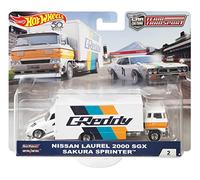 Hot Wheels Sakura Sprinter et Nissan Laurel 2000 métal Blanc métallisé