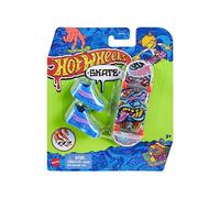 Hot Wheels Skate Fingerskate Tony Hawk - HNG44 - Pack 1 Skateboard à Doigt + 1 Paire de Baskets bleu Bleu