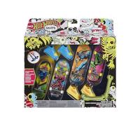 Hot Wheels Skate Tony Hawk Squelettes Fluorescents Coffret de 4 fingerboards et Chaussures de Skate Amovibles conçu en Collaboration avec Tony Hawk, HPG23