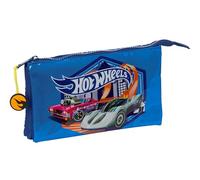 Hot Wheels Sonny Trousse Triple pour Enfant, idéale pour Les Enfants d'âge Scolaire, Confortable et Polyvalente, qualité et résistance, 22 x 3 x 12 cm, Bleu Marine, Bleu Marine, Estándar, Décontracté