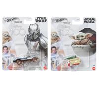 Hot Wheels Star Wars Character Cars, Disney 100 Collection, Mandalorian et Grogu Lot de 2 à partir de 3 ans