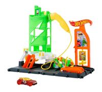 Hot Wheels Let’s Race Netflix - Coffret Super Recharge Station-Service Interactif, avec Chargeur Véhicule Électrique Factice, Échelle 1/64, Accessoires Inclus, Jouet Enfant, A Partir De 4 Ans, HTN79