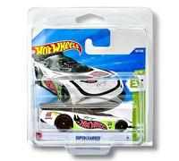 Hot Wheels Supercharged (blanc, noir, vert et rose) 5/10 HW EV - 2025-60/250 (carte courte) - Comprend un étui de protection KLAS Car Keeper - HYX64