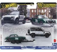 Hot wheels Team transport jaguar mk1 et land rover defender 110 année 2023