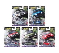 Hot Wheels Terra Trek Off-Road Collection Lot de 5 voitures moulées sous pression, Hummer H1, Jeep Gladiator, Datsun King Cab, Toyota Land Cruiser, Mitsubishi Pajero FPY86-961C