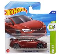 Hot Wheels Tesla Model S Plaid HW EV 1/10 (9/250) HYW86 Rouge 2025 + Protecteur Short Card Frikimonkey