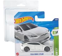 Hot Wheels Tesla Model S Plaid HW EV 1/10 (9/250) HYX58 Short Card 2025 + Protecteur Short Card