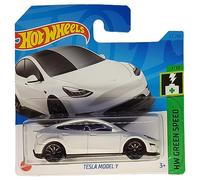 Hot Wheels - Tesla Model Y - HW Green Speed 1/10 - HKG28 - Carte courte - Blanc - Mattel 2023
