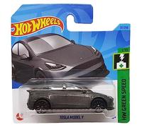 Hot Wheels Tesla Model Y - HW Green Speed 1/10 - HKK20 - Carte courte - Gris métallisé - Mattel 2023