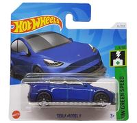 Hot Wheels Tesla Model Y - HW Green Speed 3/10 - HTB80 - Carte courte - Bleu foncé - Mattel 2024