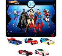 Hot Wheels Toy Cars 5-pack Set de 5 voitures de personnage DC en 1:64 chelle: Superman Batman Wonder Woman The Joker GT & Harley Quinn